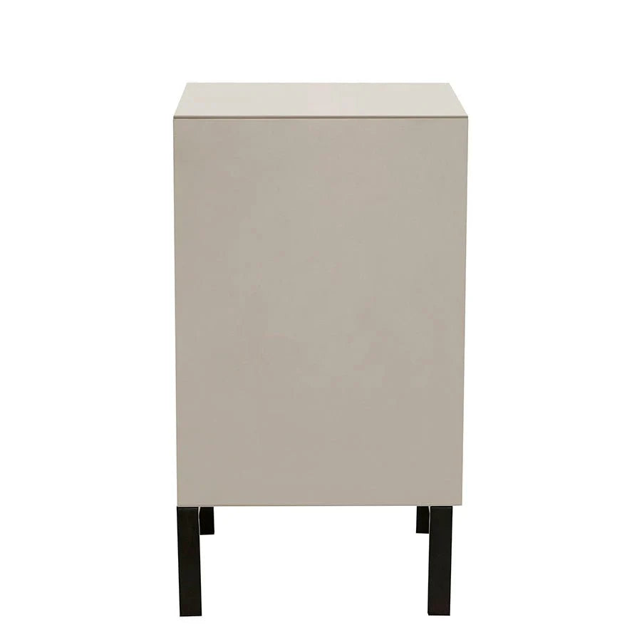 FURNITELL 1 Drawer Bedside Table - Taupe Furnitell
