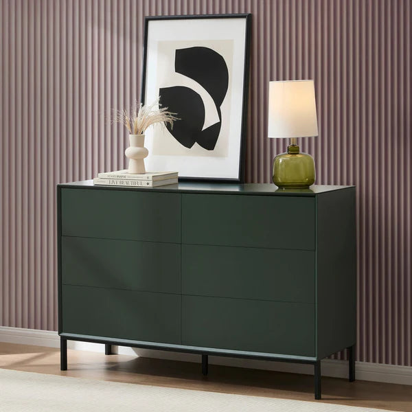 Furnitell 6 Drawer Chest - Forest Green Furnitell