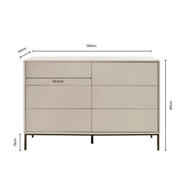 Furnitell 6 Drawer Chest - Forest Green Furnitell