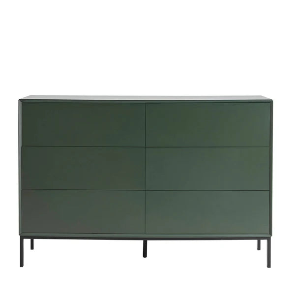 Furnitell 6 Drawer Chest - Forest Green Furnitell