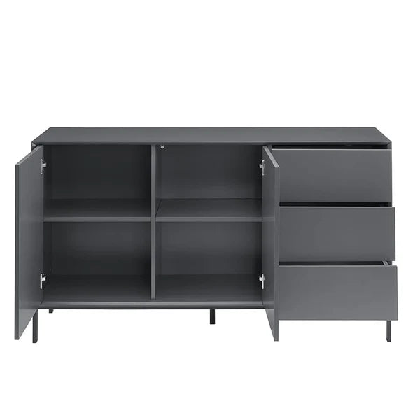 Furnitell Large Sideboard with Drawers - Charcoal Furnitell