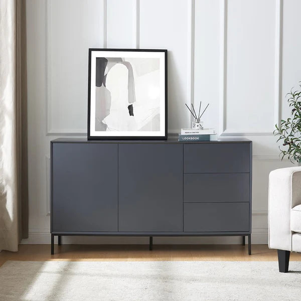 Furnitell Large Sideboard with Drawers - Charcoal Furnitell