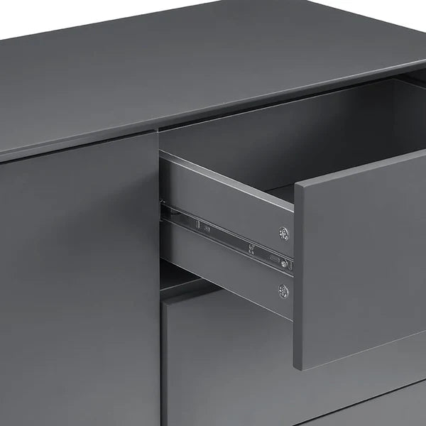 Furnitell Large Sideboard with Drawers - Charcoal Furnitell