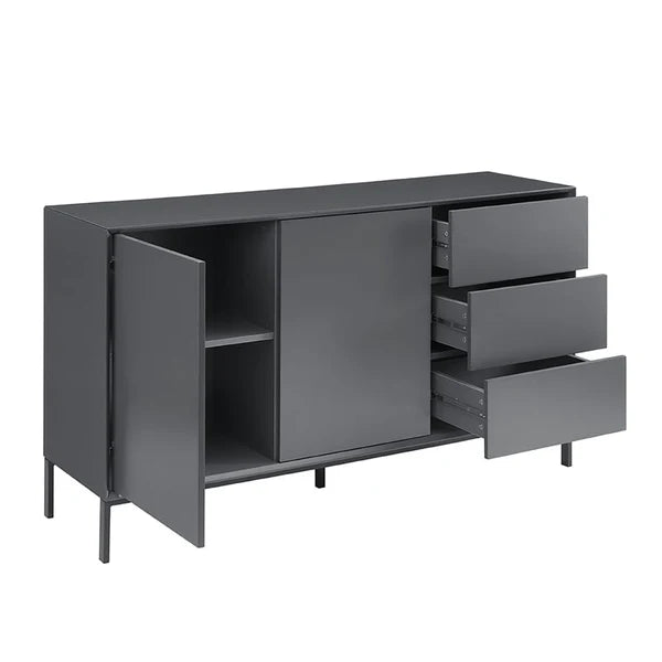 Furnitell Large Sideboard with Drawers - Charcoal Furnitell
