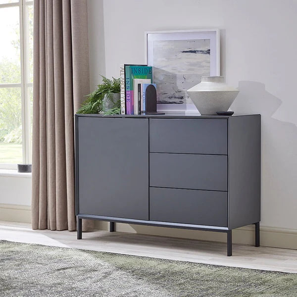 Furnitell Small Sideboard with Drawers - Charcoal Furnitell