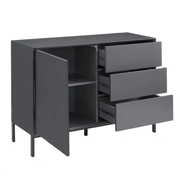 Furnitell Small Sideboard with Drawers - Charcoal Furnitell