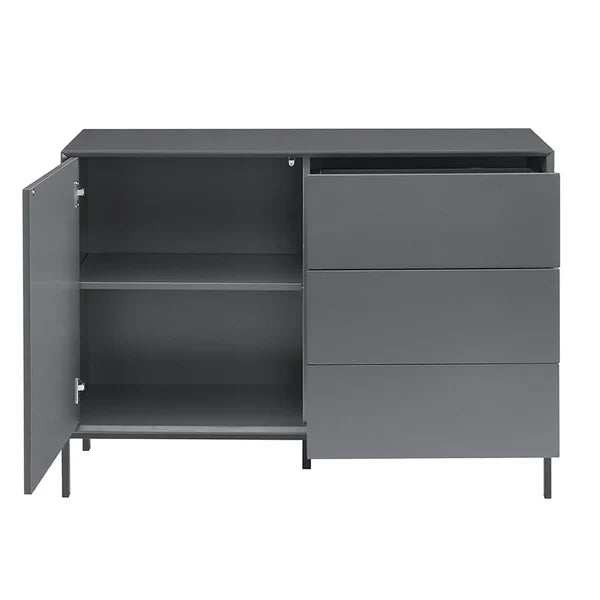 Furnitell Small Sideboard with Drawers - Charcoal Furnitell