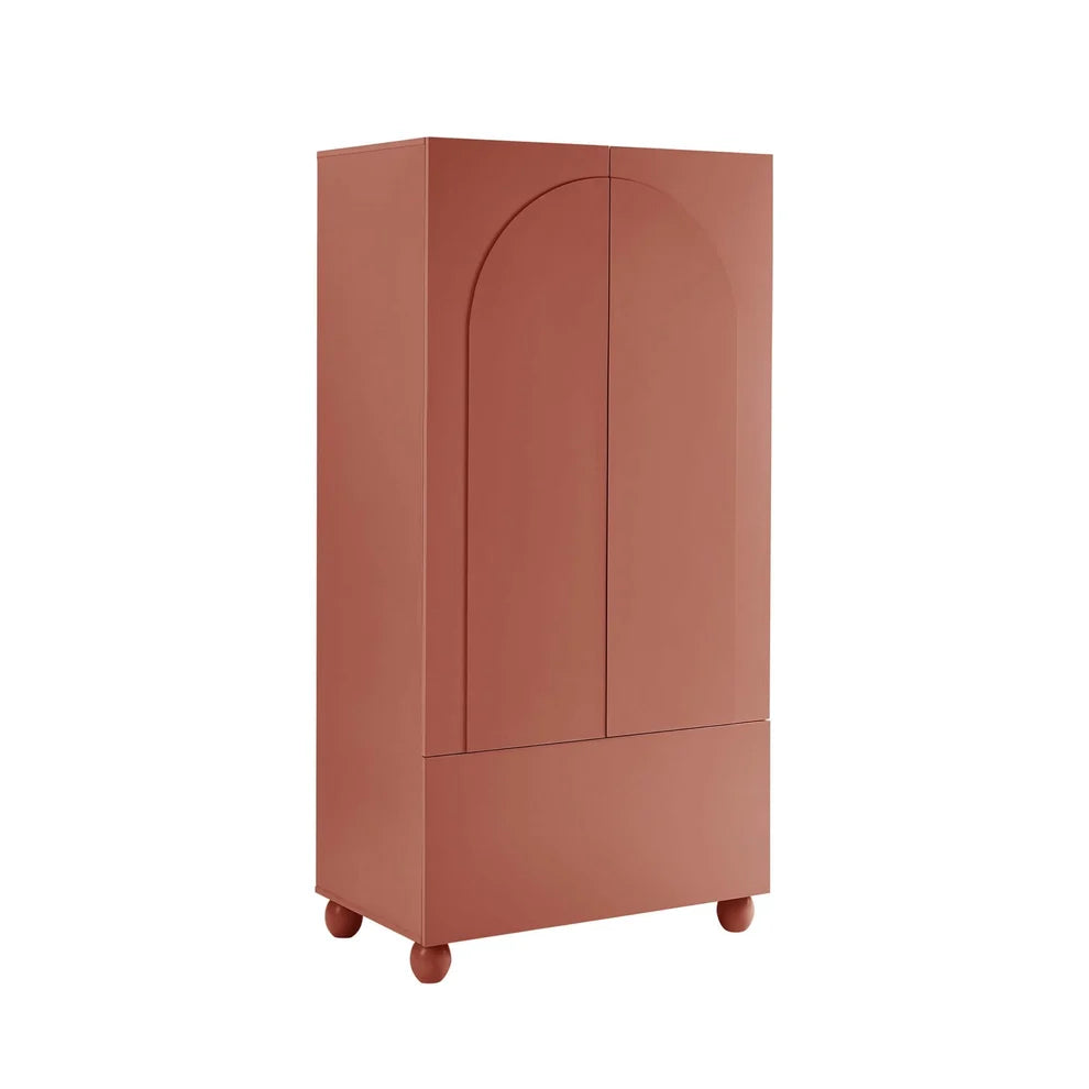Terracotta 2 Door Wardrobe with Drawer | Furnitell furnitell