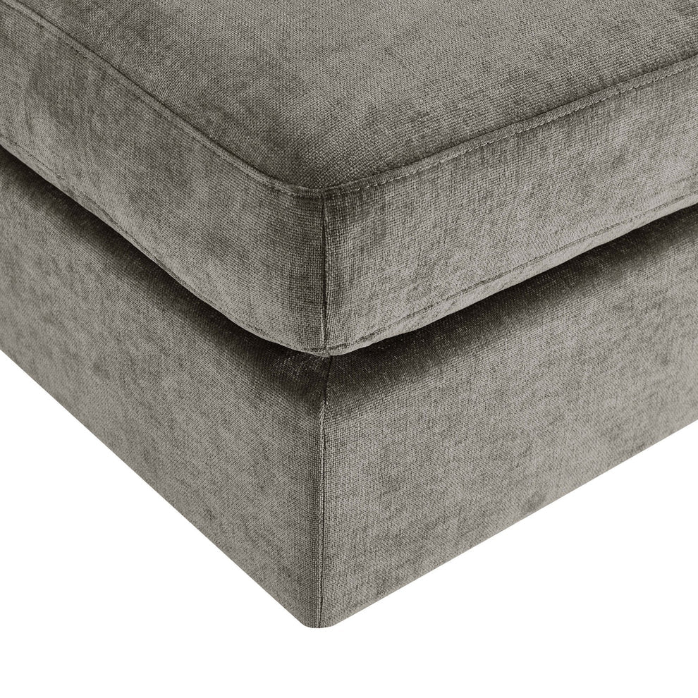 Grey Chenille Pouffe Ottoman | Furnitell Furnitell