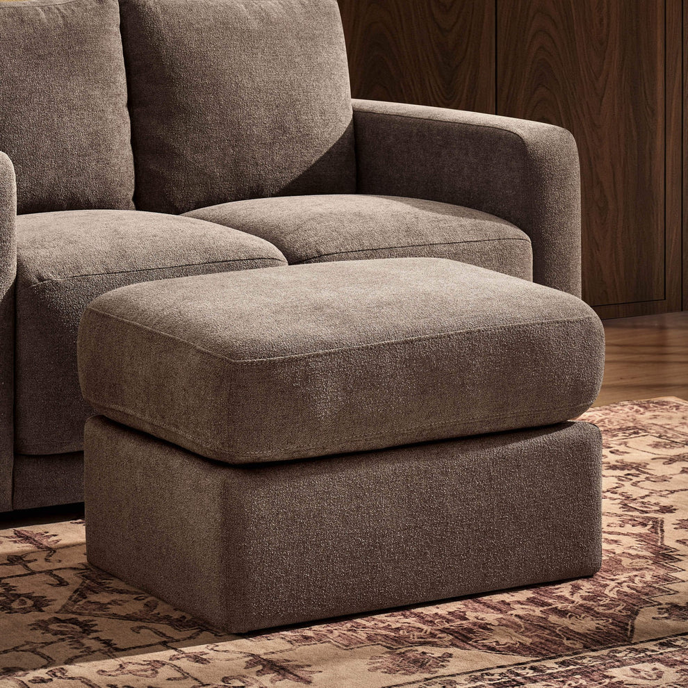 Mushroom Chenille Pouffe Ottoman | Furnitell furnitell