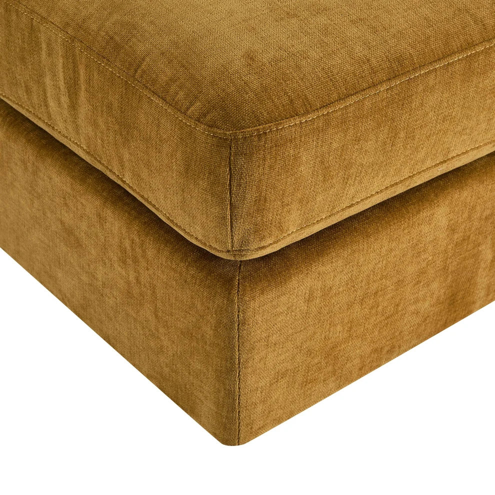 Golden Haze Chenille Pouffe Ottoman | Furnitell Furnitell