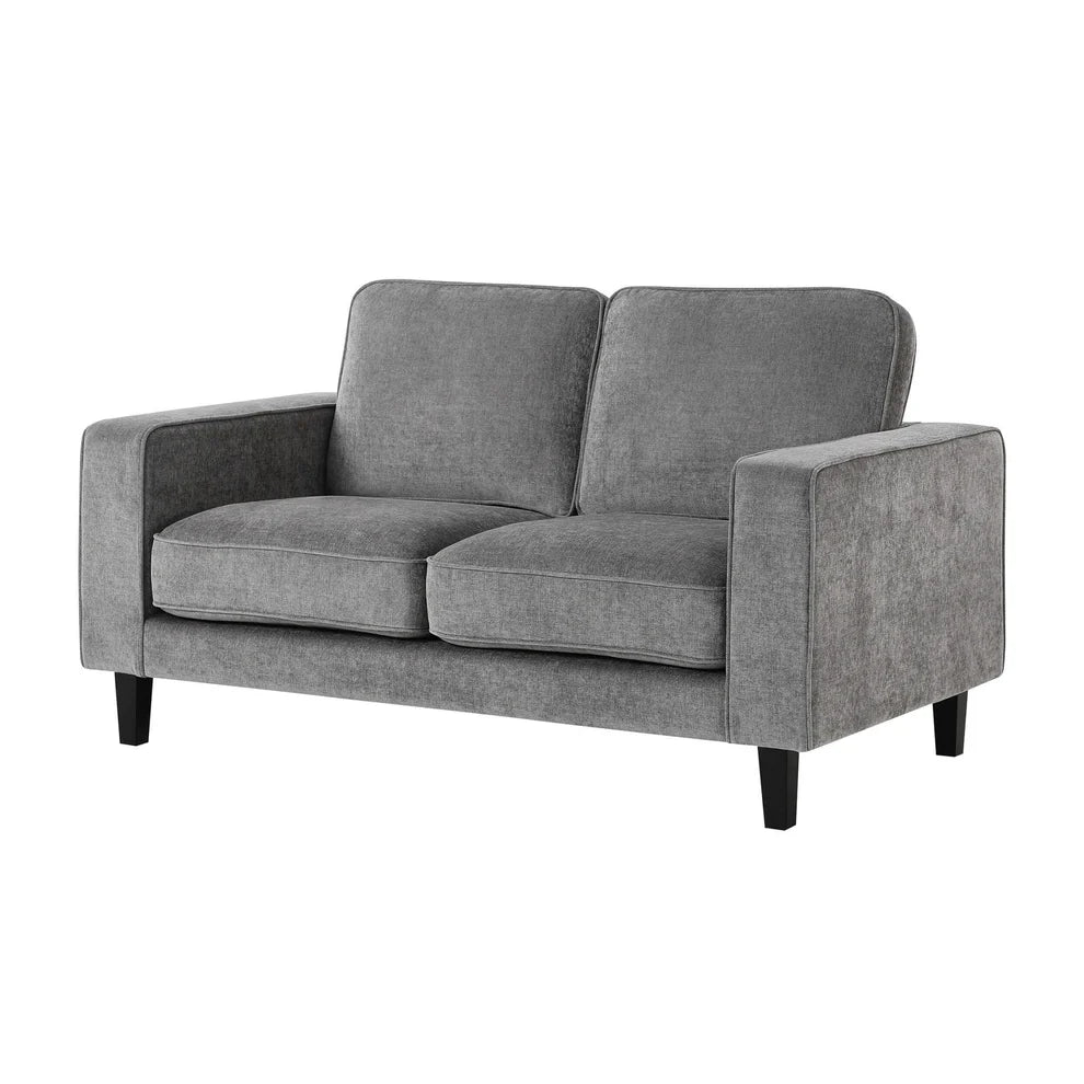 Grey 2 Seater Sofa with Cushioned Seats & Wide Arms Furnitell