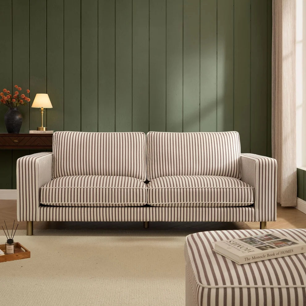 Chocolate Stripe 3 Seater Sofa | Onija furnitell