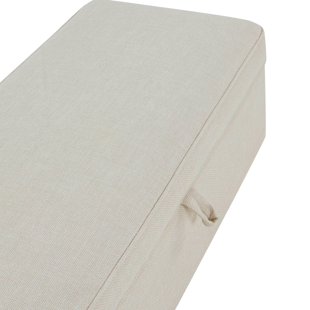 Beige Upholstered Storage Ottoman Bench furnitell
