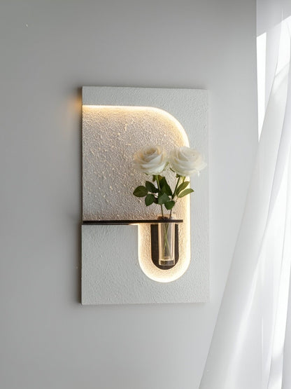 Modern LED Wall Mounted Flower Vase Light – U‑Shape Textured Panel Furnitell