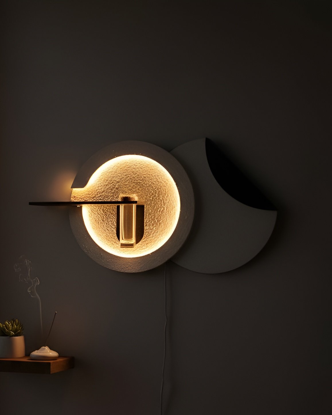 Modern Stucco Wall Lamp | Warm LED Wall Light for Home Decor Furnitell