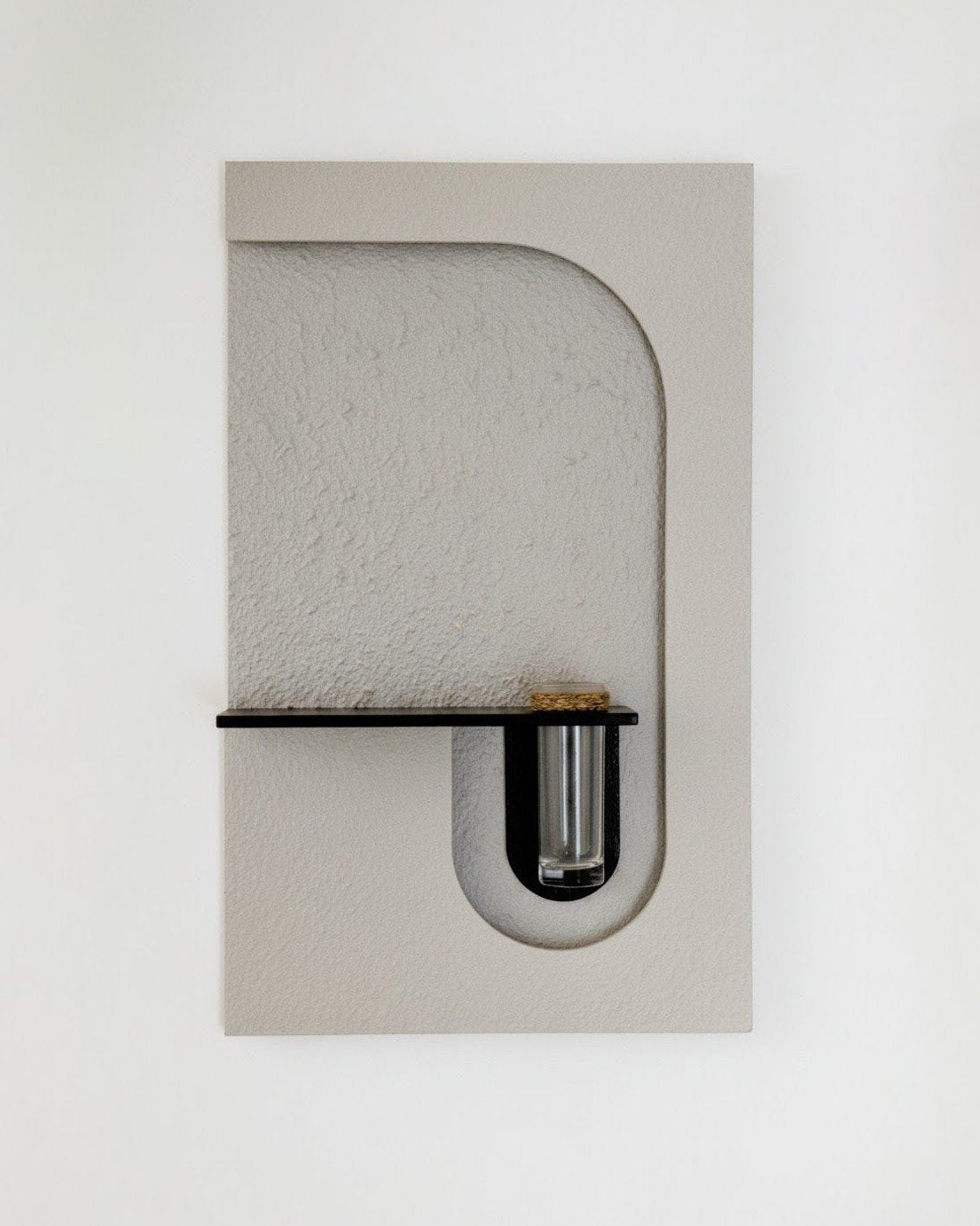 Modern LED Wall Mounted Flower Vase Light – U‑Shape Textured Panel Furnitell