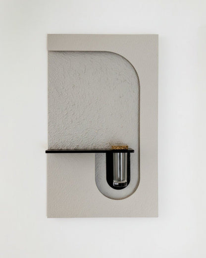 Modern LED Wall Mounted Flower Vase Light – U‑Shape Textured Panel Furnitell