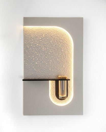Modern LED Wall Mounted Flower Vase Light – U‑Shape Textured Panel Furnitell