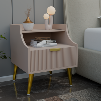 FURNITELL BED SIDE TABLE -BEIGE Furnitell