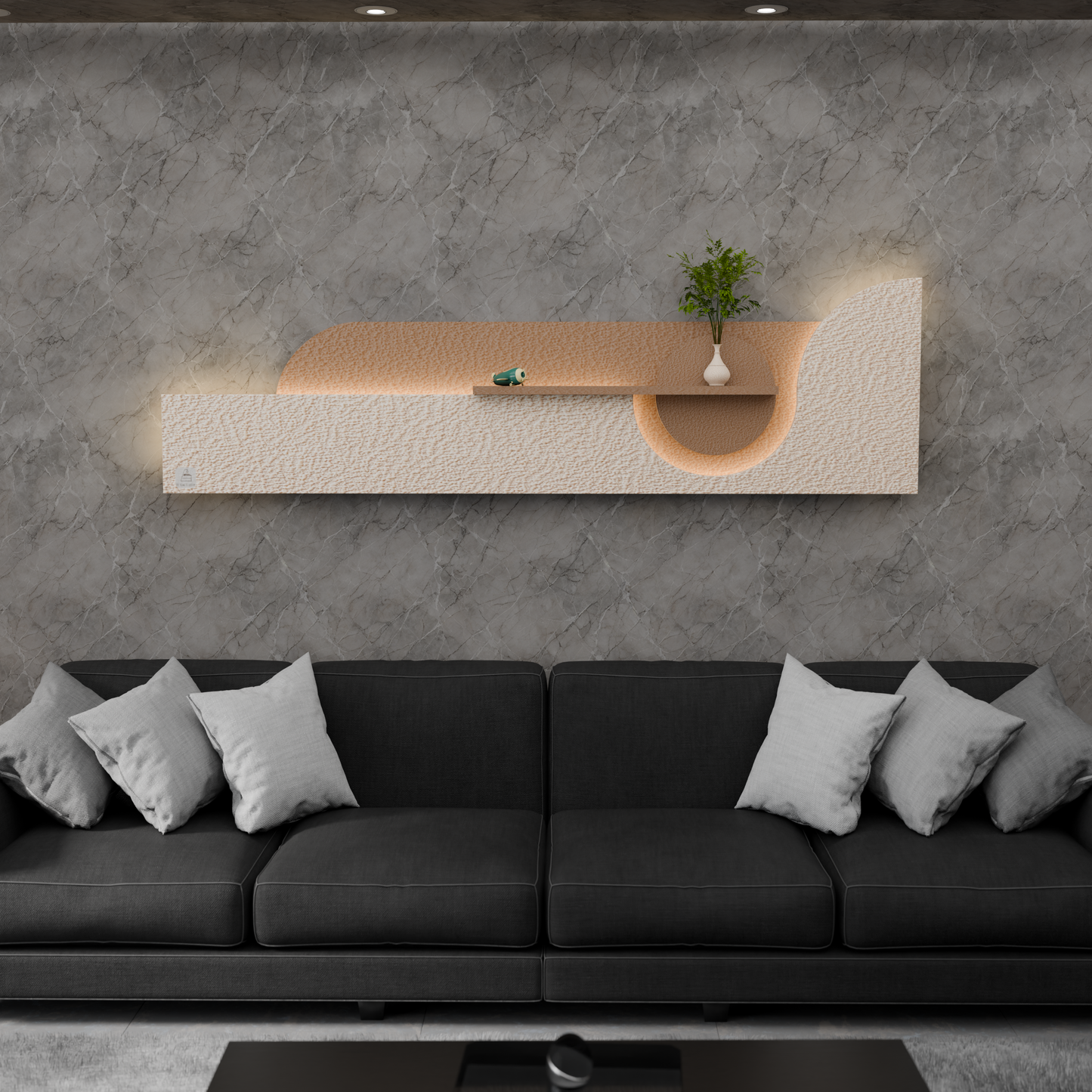 Furnitell: The Aurora Sculpted Wall Console