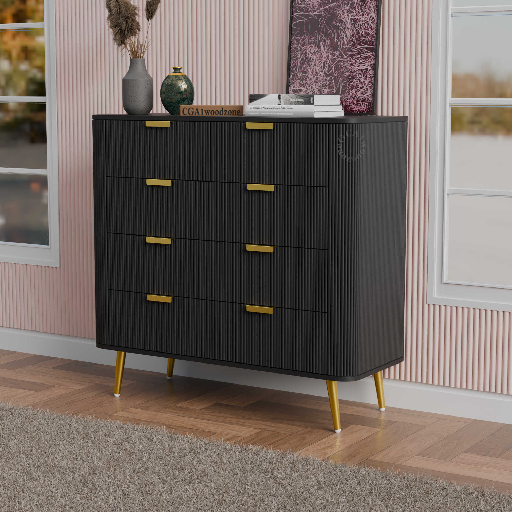Chestor Rack FURNITELL 5 DRAWER CHESTOR BLACK - 5 Years Warranty – Furnitell