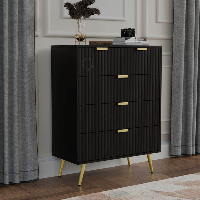 5 Drawers Dresser Console Cabinet for Bedroom, Living Room, Drawing Room