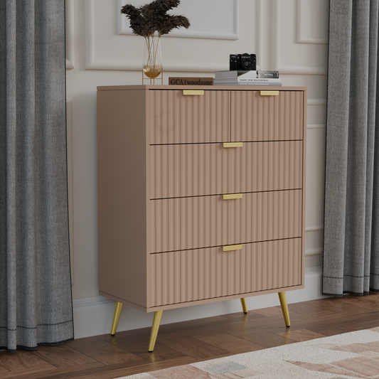 5 Drawers Dresser Console Cabinet for Bedroom, Living Room, Drawing Room Furnitell