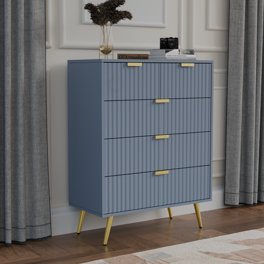 5 Drawers Dresser Console Cabinet for Bedroom, Living Room, Drawing Room Furnitell