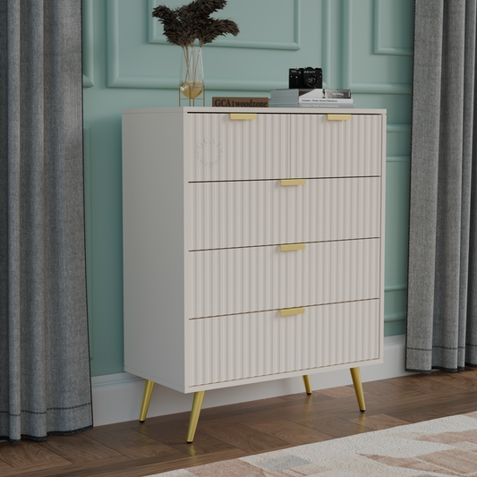 5 Drawers Dresser Console Cabinet for Bedroom, Living Room, Drawing Room Furnitell