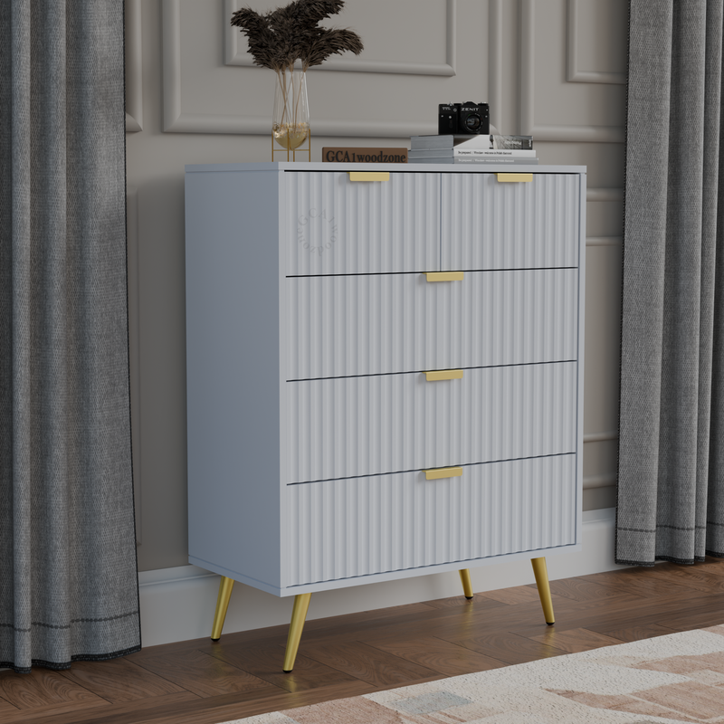 5 Drawers Dresser Console Cabinet for Bedroom, Living Room, Drawing Room