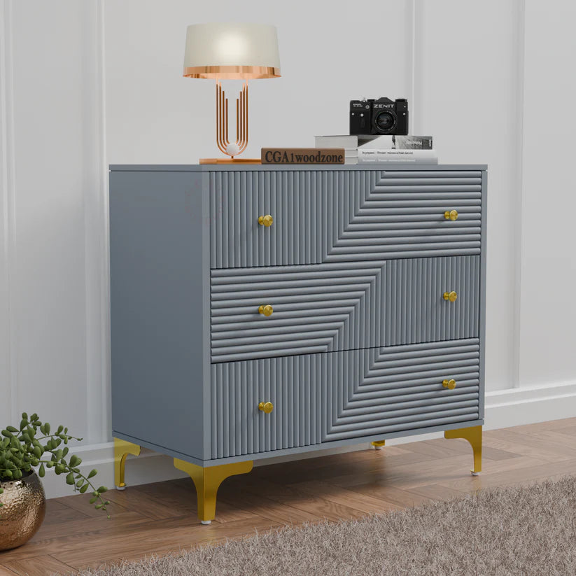 Furnitell 3 drawer chestor-black | 5 Years Warranty Furnitell