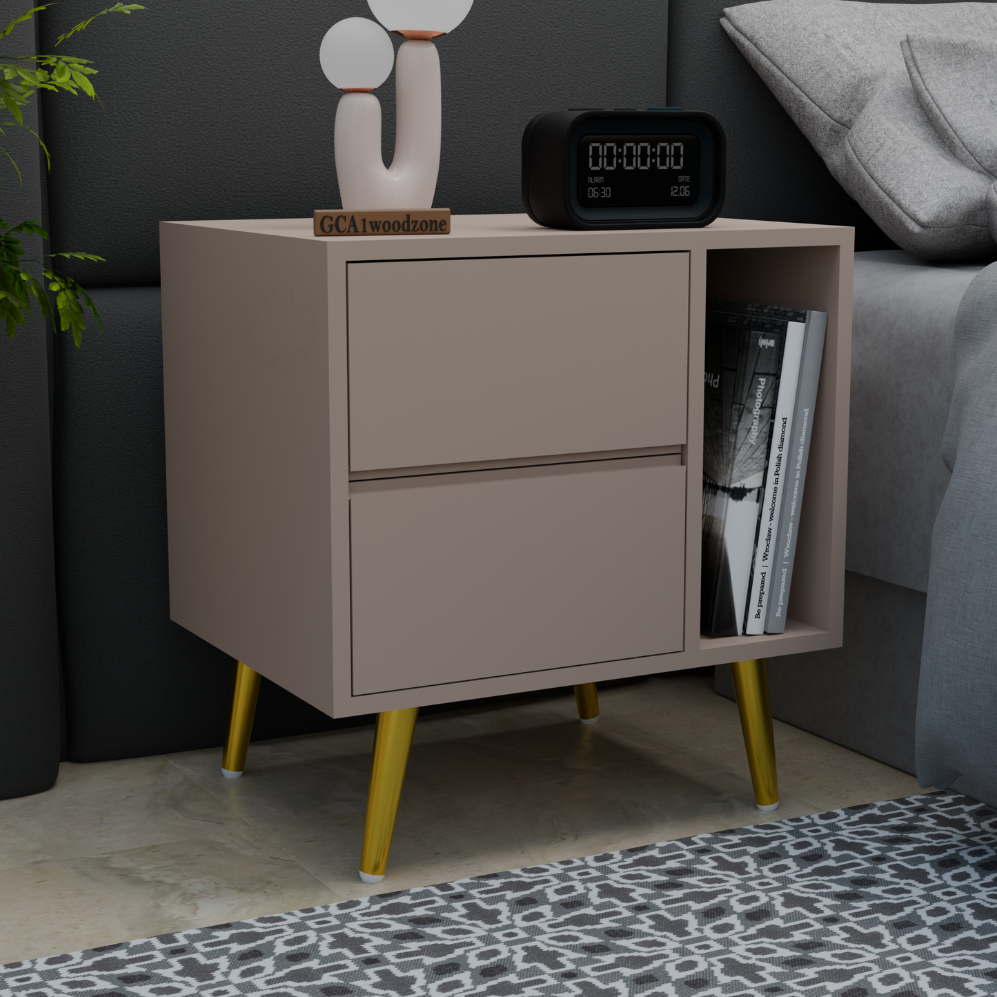 FURNITELL BEDSIDE TABEL-BEIGE Furnitell