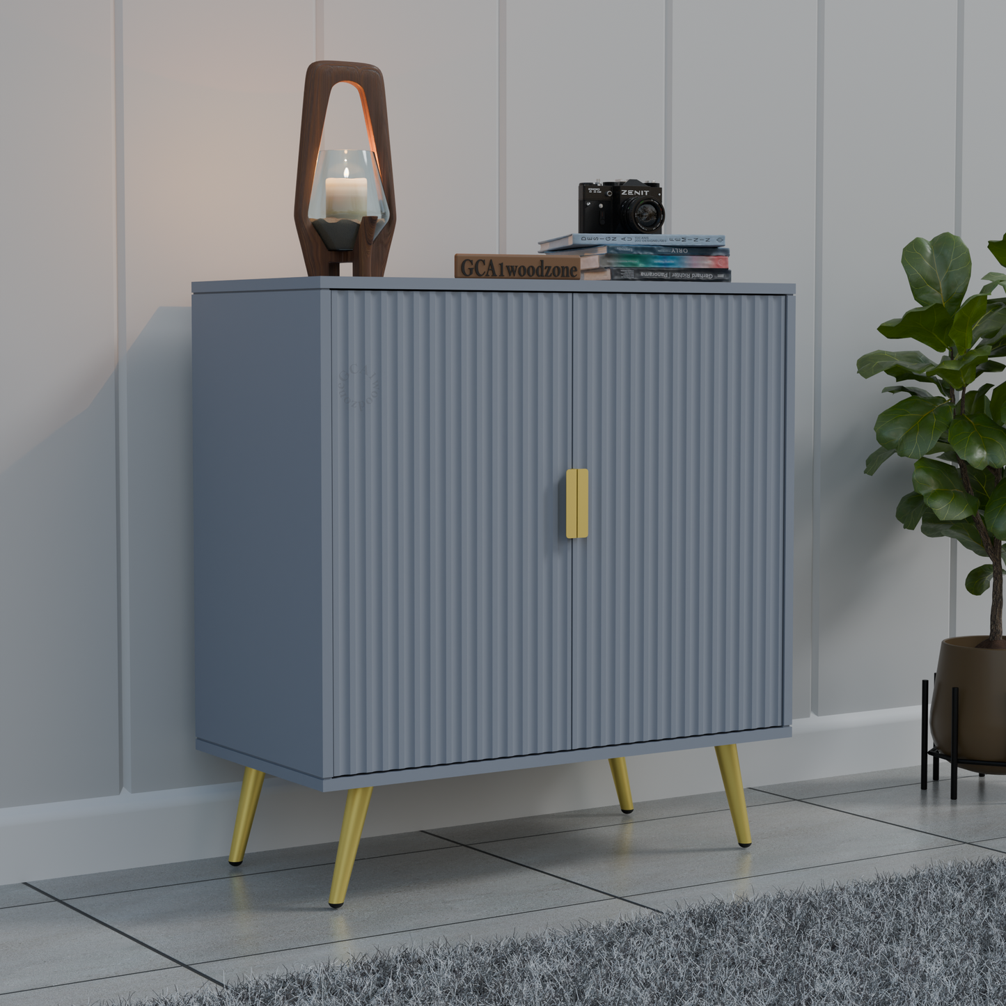 FURNITELL 2 DOOR SIDEBOARD -GRAY Furnitell