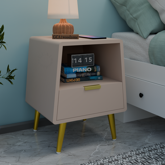 FURNITELL BED SIDE TABEL-BEIGE Furnitell