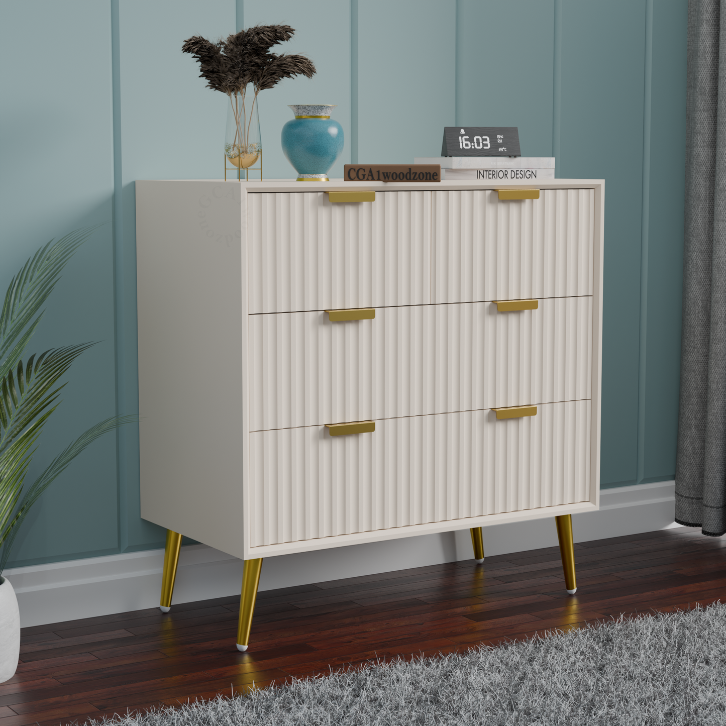 FURNITELL 4 DRAWER CHEST -WHITE Furnitell