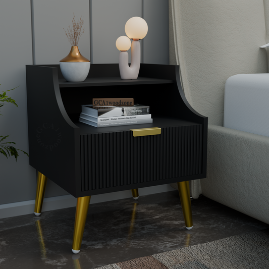 FURNITELL BED SIDE TABLE- BLACK Furnitell