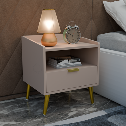 FURNITELL BED SIDE TABLE-BEIGE Furnitell