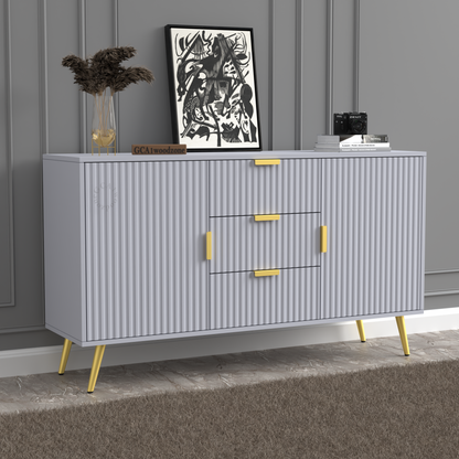 FURNITELL SIDE BOARD 3 DRAWER 2 DOOR - LIGHT GREY Furnitell