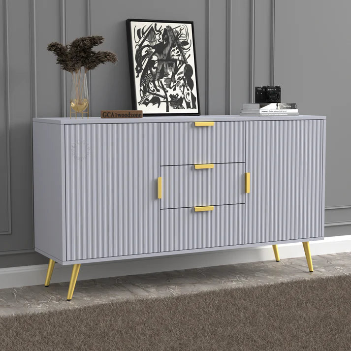 FURNITELL SIDEBOARD 3 DRAWER 2 DOOR - BEIGE Furnitell