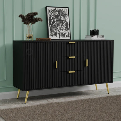 FURNITELL SIDEBOARD 3 DRAWER 2 DOOR - BEIGE Furnitell