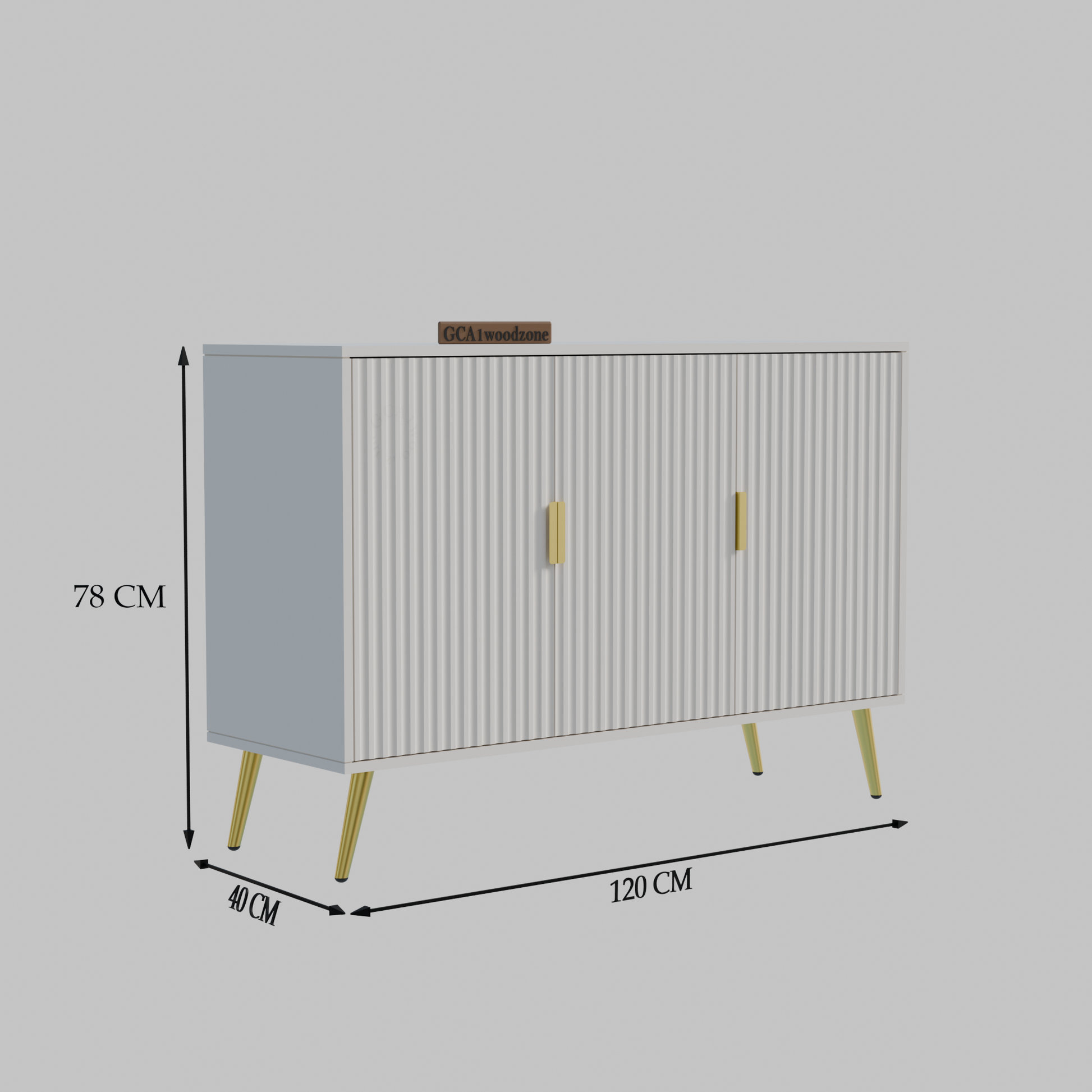 FURNITELL SIDEBOARD 3 DOOR -WHITE Furnitell
