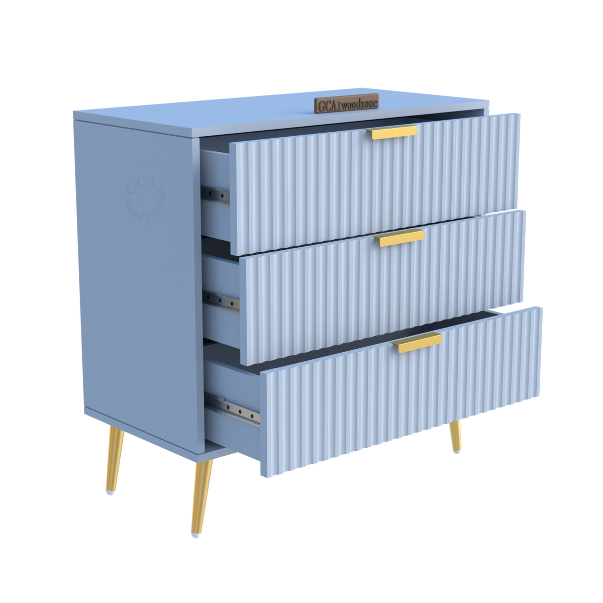 Furnitell  3 Drawer Chestor _grey light | 5 Years Warranty