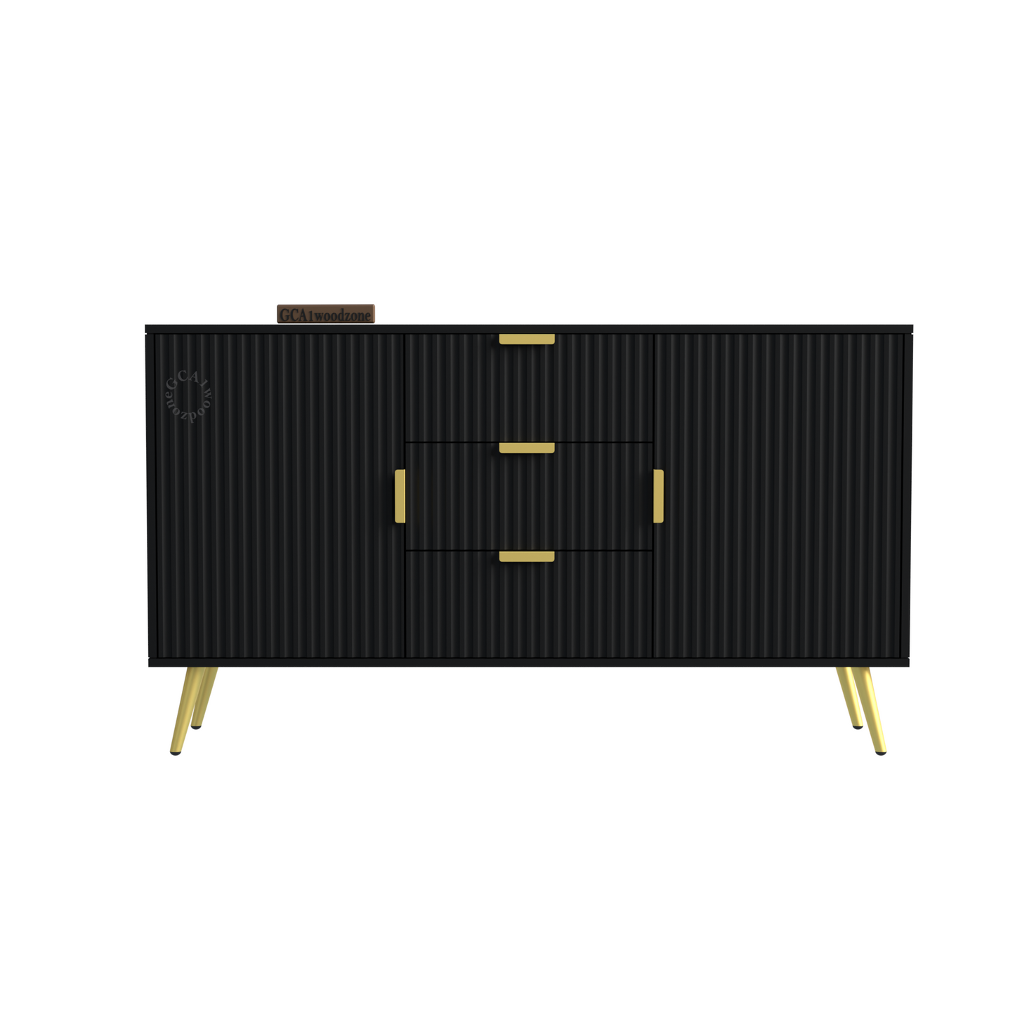 FURNITELL SIDEBOARD 3 DRAWER 2 DOOR - BLACK Furnitell