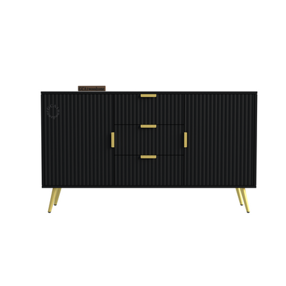 FURNITELL SIDEBOARD 3 DRAWER 2 DOOR - BLACK Furnitell
