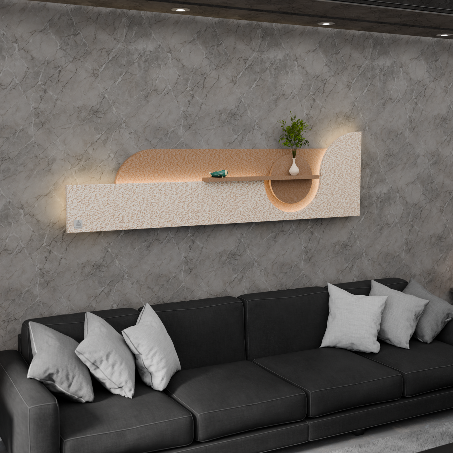 Furnitell: The Aurora Sculpted Wall Console