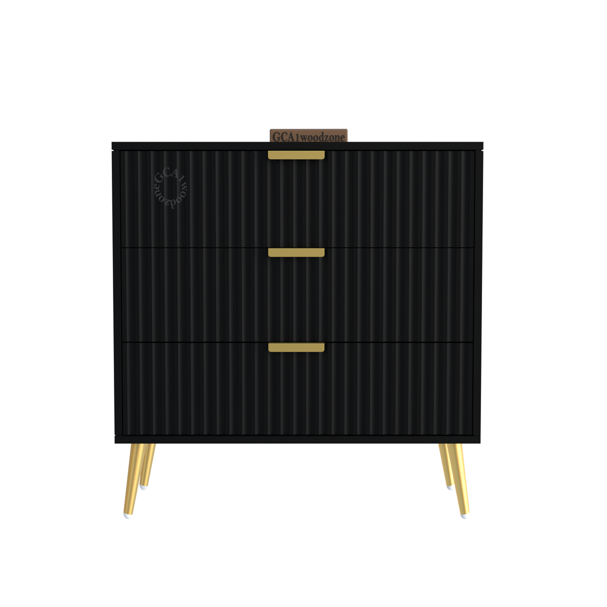 Furnitell  3 Drawer Chestor -black | 5 Years Warranty
