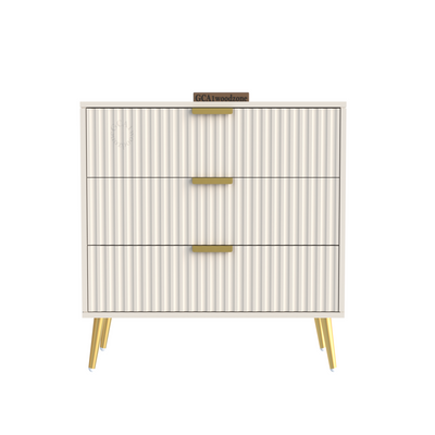 Furnitell  3 Drawer Chestor -white | 5 Years Warranty