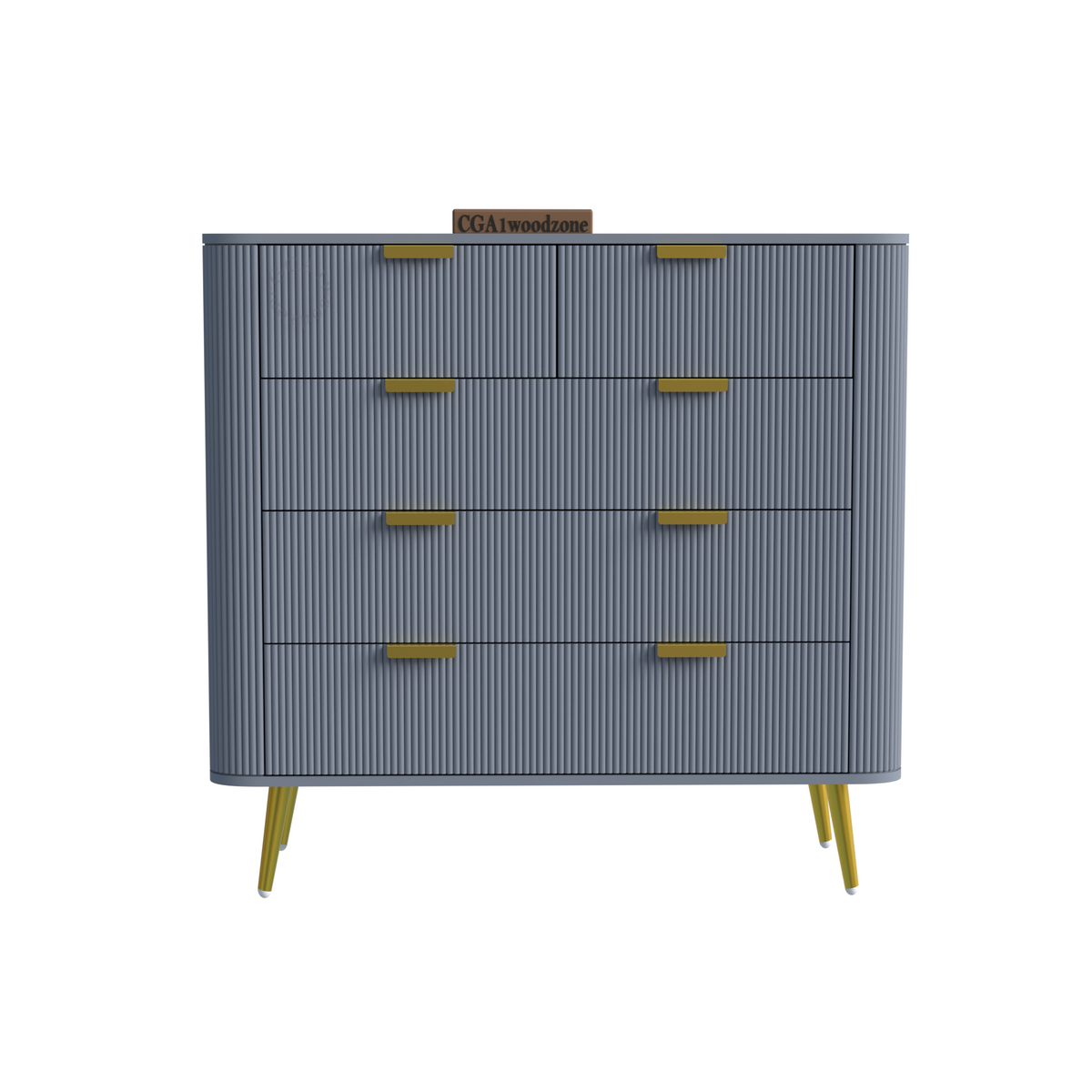FURNITELL 5 DRAWER CHESTOR -GREY Furnitell
