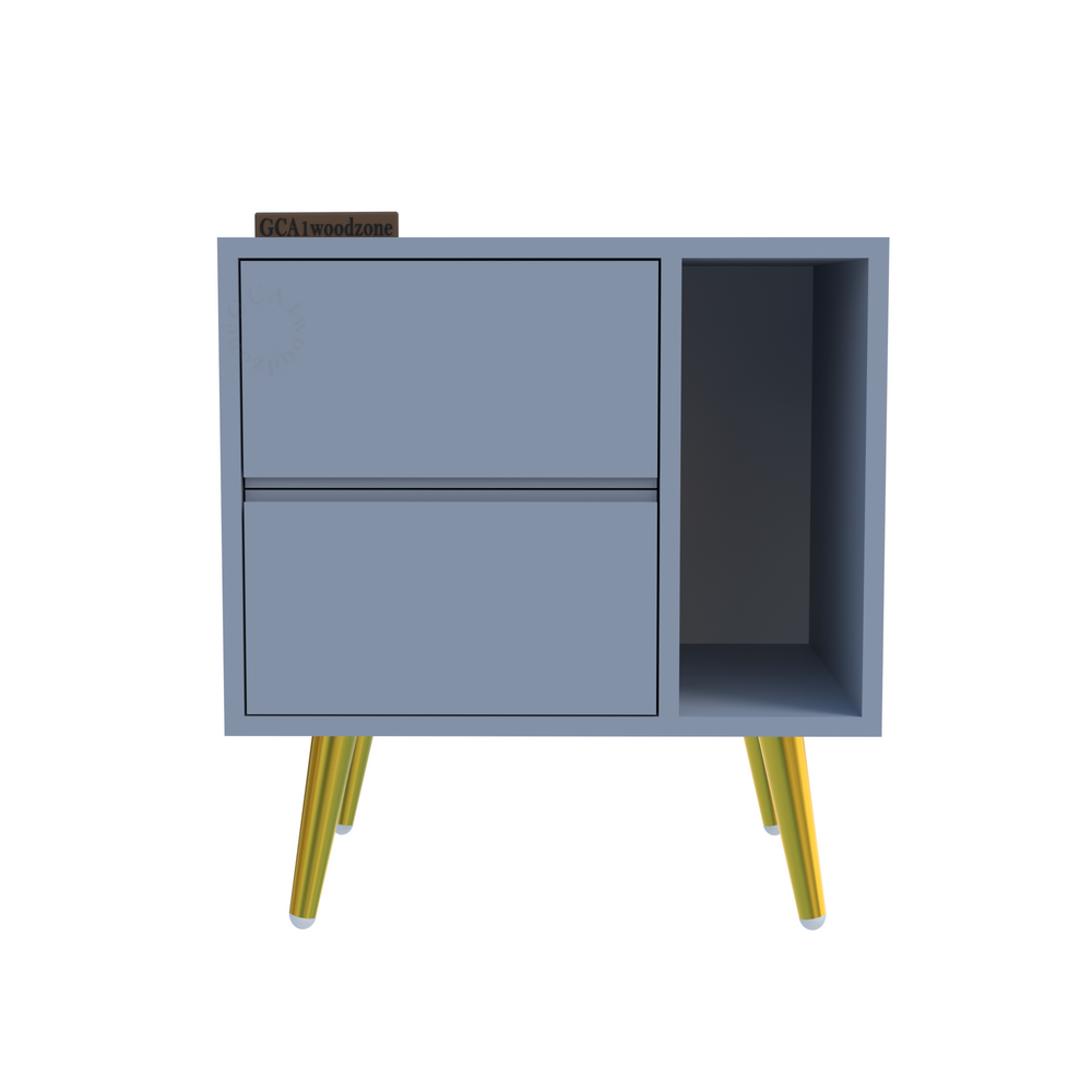 Furnitell Solid Wood Bedside Table with Storage | 5 Years Warranty